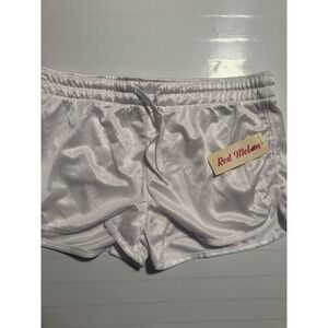 Red Melon White Mesh Athletic Shorts Size L Drawstring Gym Workout